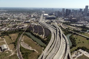 Aerial photo of Houston highways