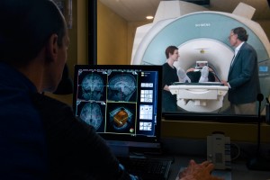John Gabrieli at MRI machine