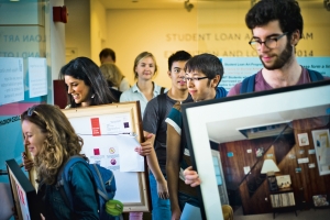 MIT students participate in the List Center art loan program.