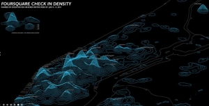 A data visualization of FourSquare usage. Image: screenshot from DUSP