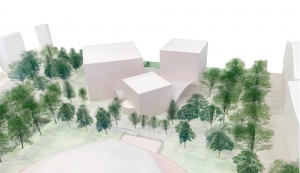 Rendering of proposed MIT Music building. Image: Courtesy of SANAA