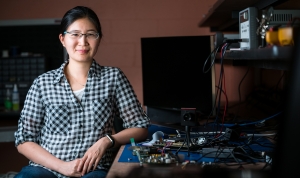 Associate professor Vivienne Sze is bringing artificial intelligence applications to smartphones and tiny robots by co-designing energy-efficient hardware and software. Image: Lillie Paquette/MIT School of Engineering