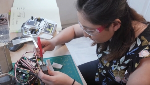 MIT student Julianna Rodriguez built a robot from her kitchen in West Roxbury, Massachusetts.