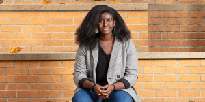 After studying and working on three continents, Andrea Orji, an MIT senior and chemical engineering major, now aspires to become a physician in Nigeria. Image: M. Scott Brauer