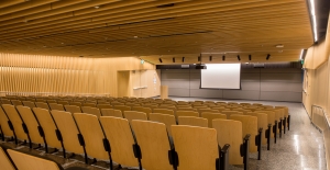 Image of auditorium in new welcome center.