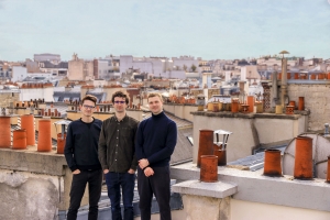 Roofscapes’ three cofounders standing together on a roof