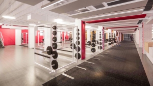 Rendering of a weight room in the new Sports Performance Center
