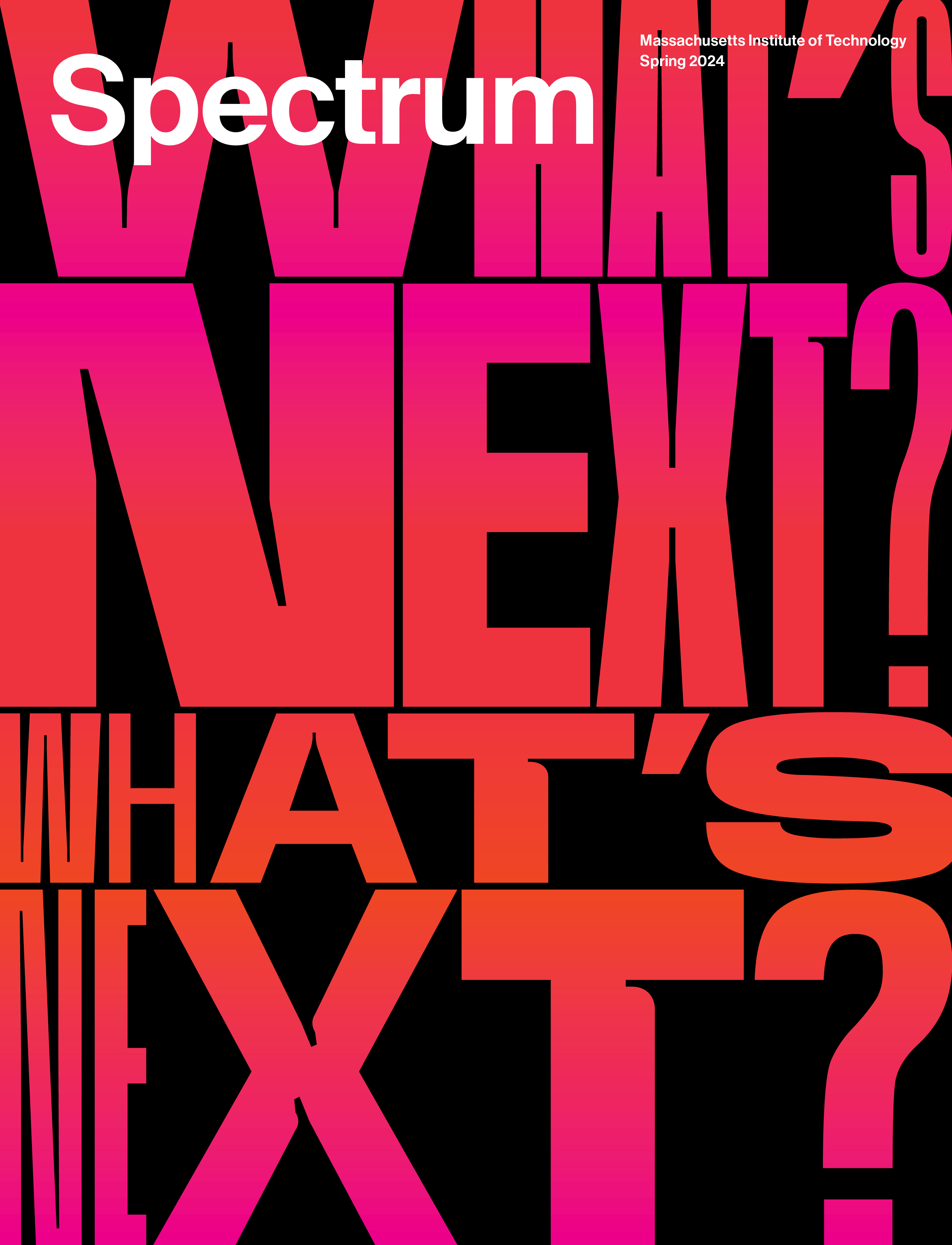 "What's Next?" written in red/pink all-caps against a black background.