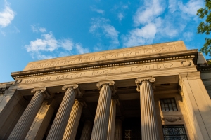 External columns of a building on MIT's campus.