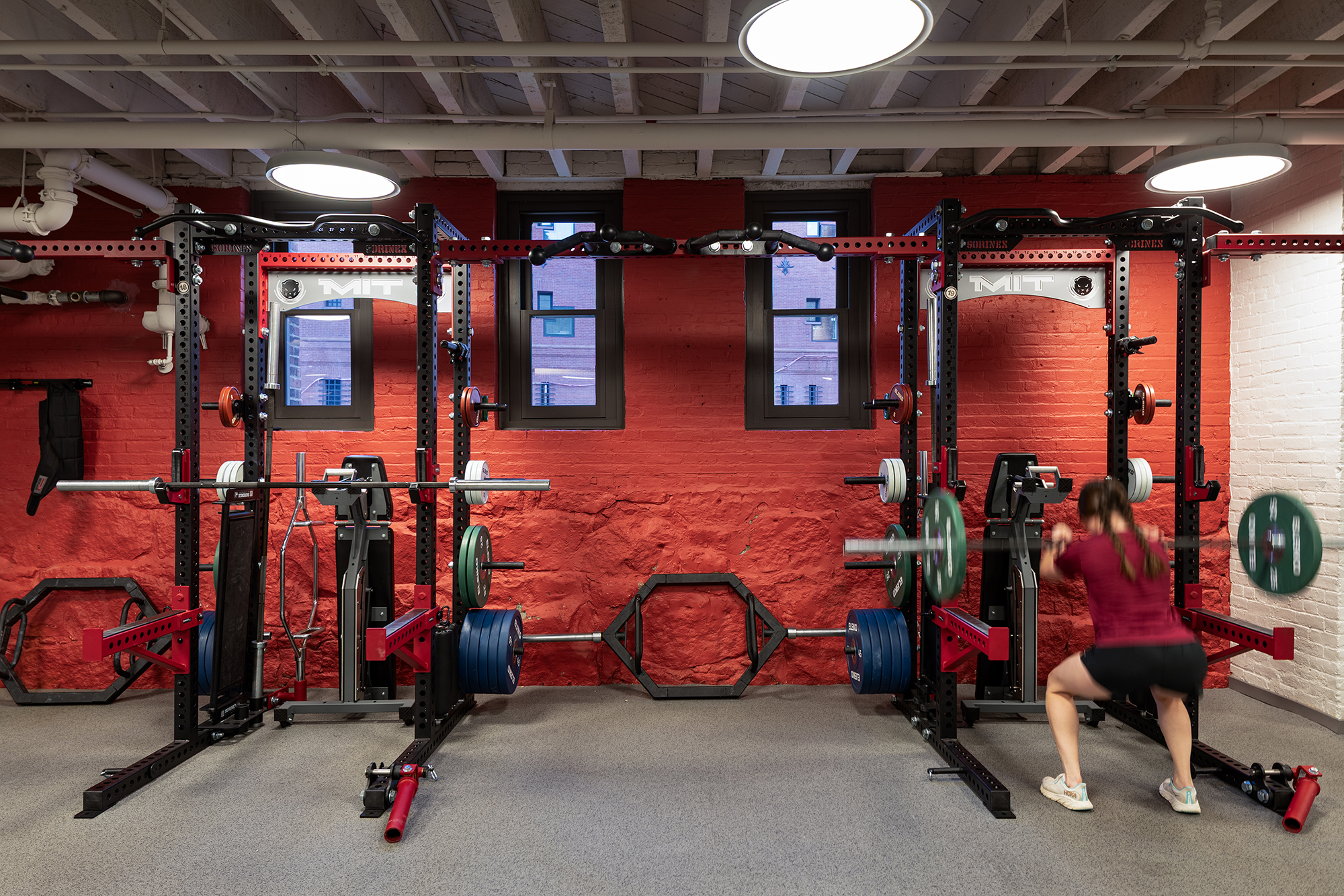 Weights in MIT's Sports Performance Center.